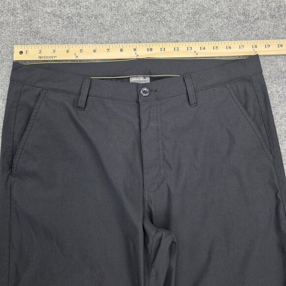 Eddie Bauer Pants Mens 36x32 Black Straight Fit Nylon Spandex Zip Pocket Outdoor - Picture 4 of 16